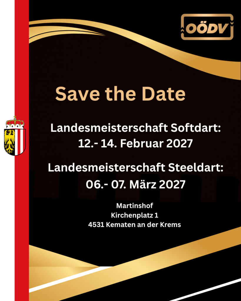 Landesmeisterschaft Softdart , Landesmeisterschaft Steeldart, 2027, OÖDV, Oberösterreich, Kematen an der Krems, Martinshof, Diozöse Linz
